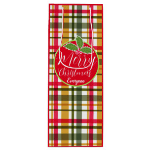 Sac Cadeau Pour Bouteille Couleurs de Noël utilisées