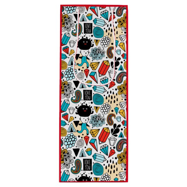 Sac Cadeau Pour Bouteille Crazy head (Devant)