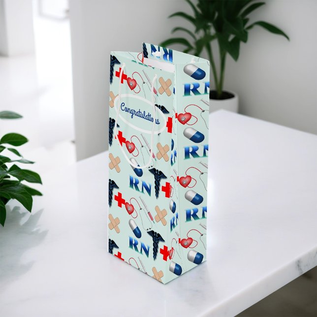 Sac Cadeau Pour Bouteille Diplôme de l'école de soins infirmiers (Créateur téléchargé)