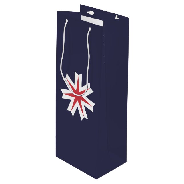 Sac Cadeau Pour Bouteille Drapeau de la préfecture d'Hokkaido, Japon (Devant Angle)