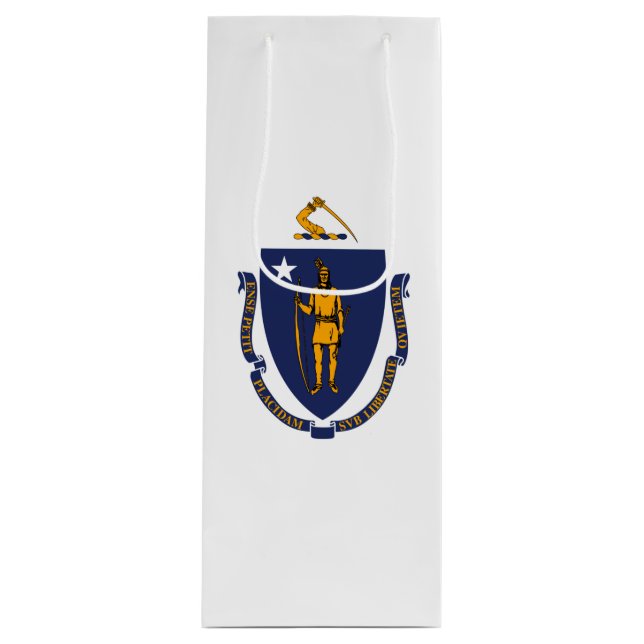 Sac Cadeau Pour Bouteille Drapeau d'État du Massachusetts (Devant)
