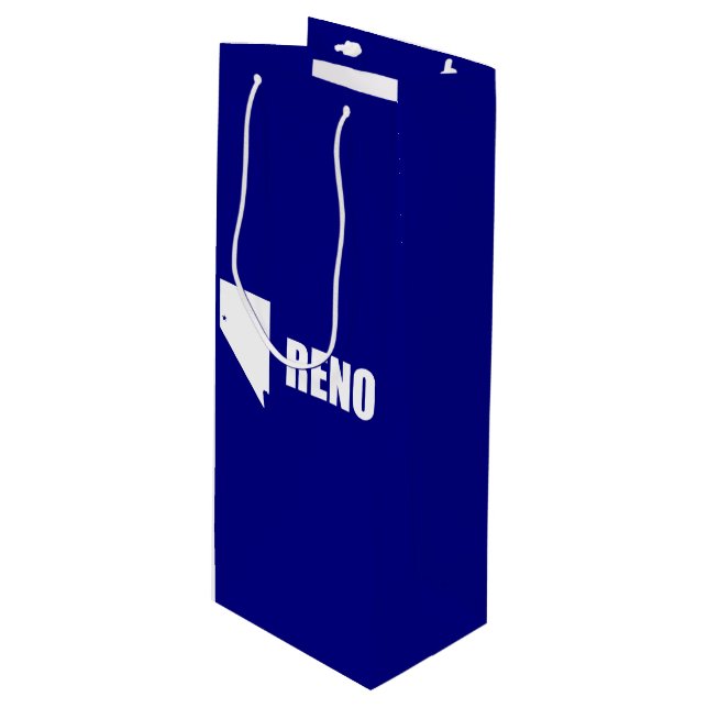 Sac Cadeau Pour Bouteille Drapeau Reno, Nevada Vin Cadeau (Devant Angle)