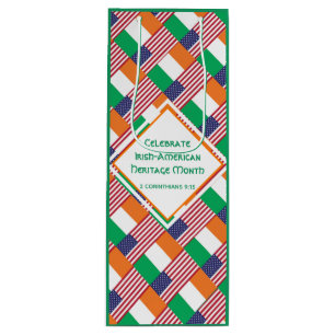 Sac Cadeau Pour Bouteille Drapeaux patriotiques irlandais américains