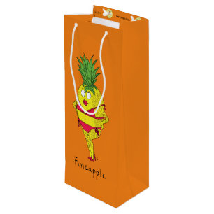 Sac Cadeau Pour Bouteille Drôle ananas Pin-up Girl Cartoon