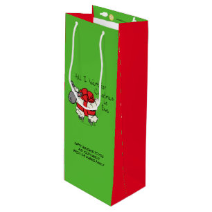Sac Cadeau Pour Bouteille Drôle Caricature de mouton de Noël