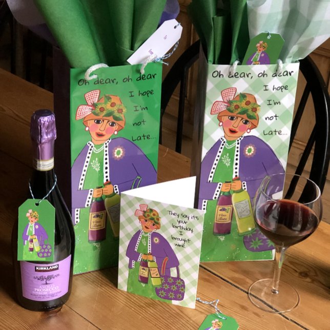 Sac Cadeau Pour Bouteille Drôle Dame de vin nerveux (Créateur téléchargé)