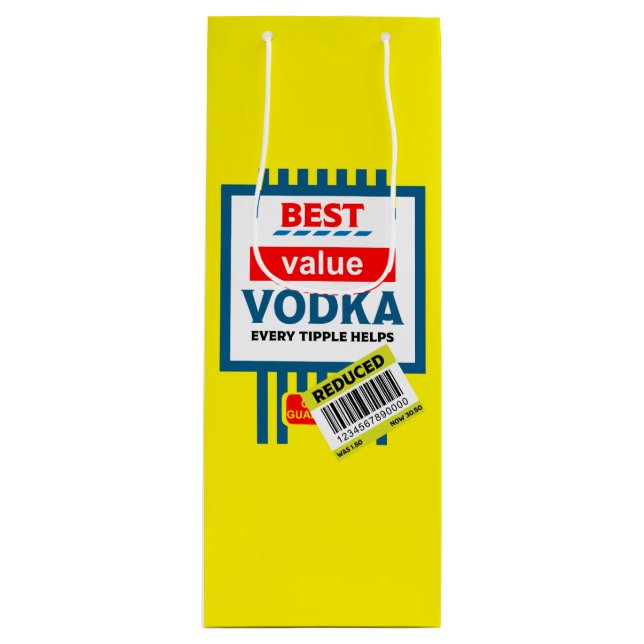 Sac Cadeau Pour Bouteille Drôle Étiquette de la Vodka de Noël (Devant)
