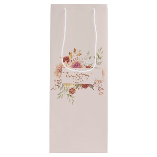 Sac Cadeau Pour Bouteille Elégant Amical Soigné (Devant)