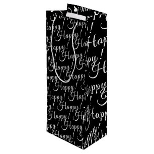 Sac Cadeau Pour Bouteille élégant HAPPY ! lettrage  
