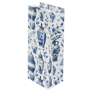 Sac Cadeau Pour Bouteille Élégant Motif de jarres de gingembre aquarelle