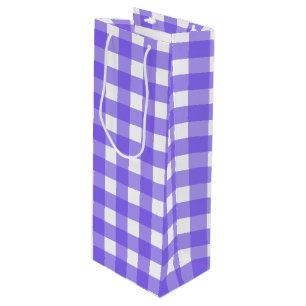 Sac Cadeau Pour Bouteille En vichy périphérique et blanc