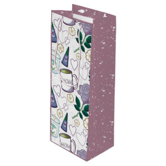 Sac Cadeau Pour Bouteille Fête des Mères Lavande