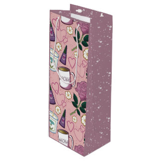 Sac Cadeau Pour Bouteille Fête des Mères Rose