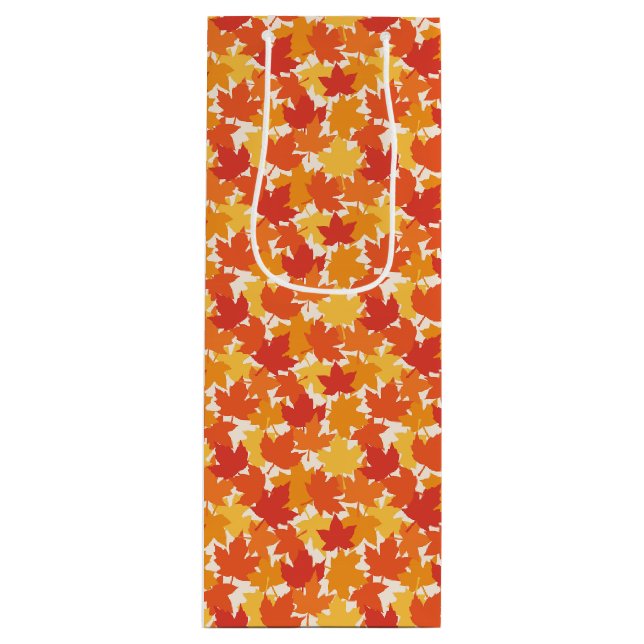 Sac Cadeau Pour Bouteille Feuilles d'automne Couleurs d'automne (Devant)