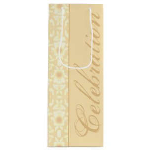 Sac Cadeau Pour Bouteille Floral Blanc Et Crème