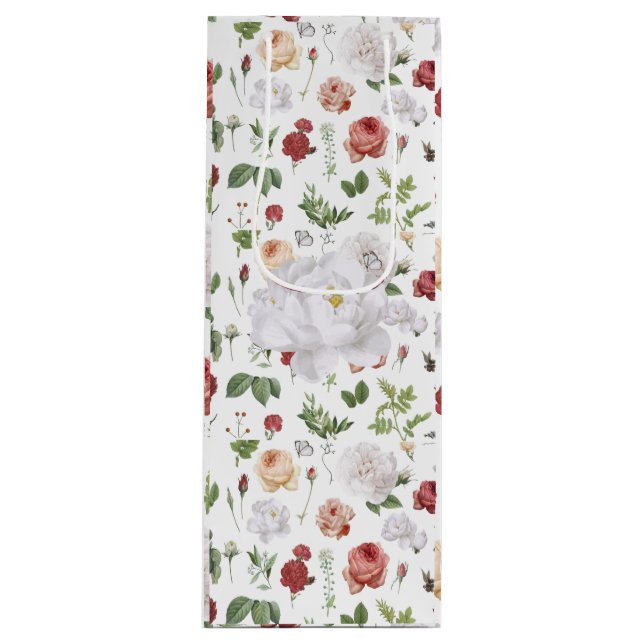 Sac Cadeau Pour Bouteille Florales fraîches (Devant)