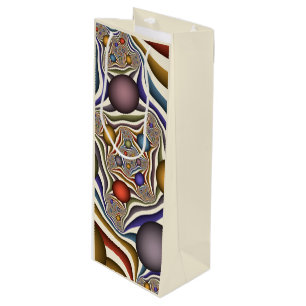 Sac Cadeau Pour Bouteille Flying Up Colorful Moderne Art Fractal Abstrait