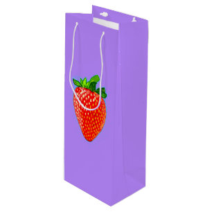 Sac Cadeau Pour Bouteille Fraise juteuse en style pop art