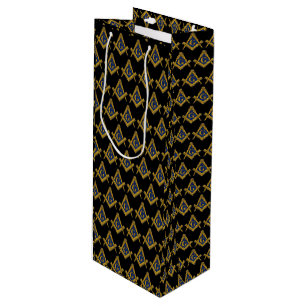 Sac Cadeau Pour Bouteille Freemason Masonic Carré et Compass Freemasony