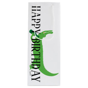 Sac Cadeau Pour Bouteille Gator Joyeux Anniversaire Vin Sac à bouteille