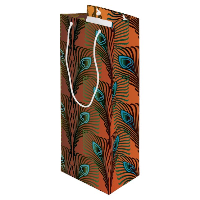 Sac Cadeau Pour Bouteille Gatsby Grandes plumes design art déco (Dos Angle)