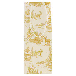 Sac Cadeau Pour Bouteille gold buck toile
