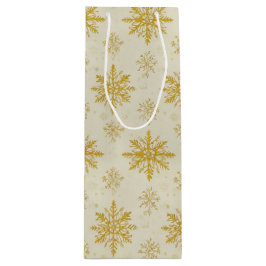 Sac Cadeau Pour Bouteille golden snowflakes