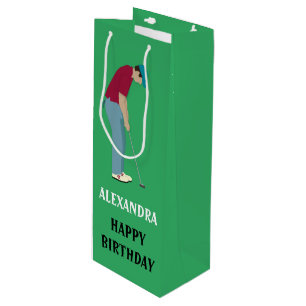 Sac Cadeau Pour Bouteille Golf à thème vert