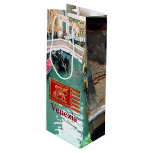 Sac Cadeau Pour Bouteille Gondoles sur un canal vénitien