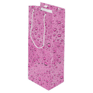 Sac Cadeau Pour Bouteille gouttelettes d'eau roses chaudes