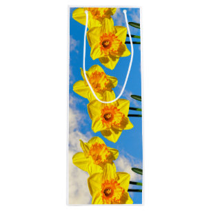 Sac Cadeau Pour Bouteille Groupe de Daffodils Médaille d'or Fleurs