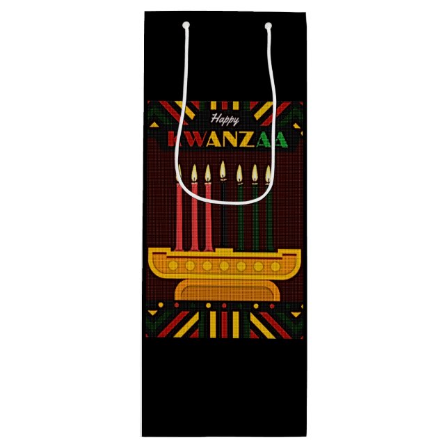Sac Cadeau Pour Bouteille Happy Kwanzaa PopArt (Devant)