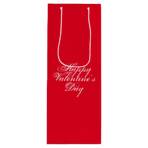 Sac Cadeau Pour Bouteille Heureuse Sainte-Valentin, lettres blanches, cadeau