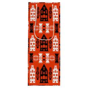 Sac Cadeau Pour Bouteille Impression d'art folklorique néerlandais