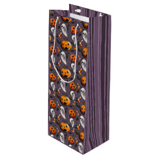 Sac Cadeau Pour Bouteille Jack-o-Ghost Violet