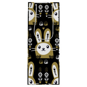 Sac Cadeau Pour Bouteille Joli lapin de vacances de Pâques