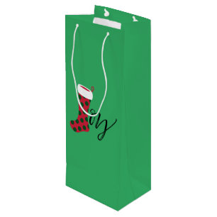 Sac Cadeau Pour Bouteille Joy Stocking