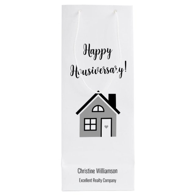 Sac Cadeau Pour Bouteille Joyeux concierge Housiversaire (Dos)