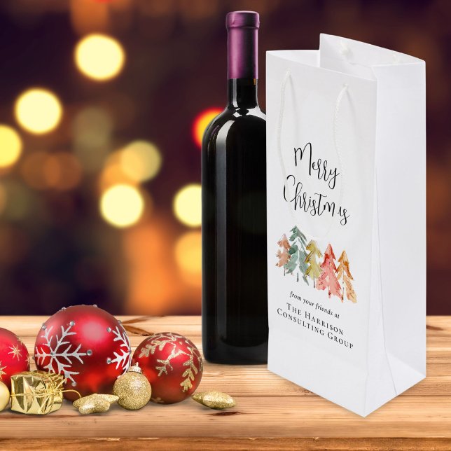 Sac Cadeau Pour Bouteille Joyeux Noël d'affaires Fêtes d'entreprise (Créateur téléchargé)