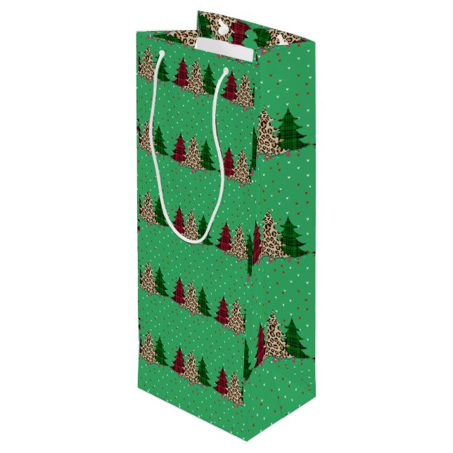 Sac Cadeau Pour Bouteille Joyeux Noël moderne & élégant (Dos Angle)