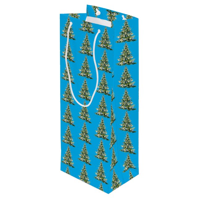 Sac Cadeau Pour Bouteille Jus de gingembre bleu Noël (Dos Angle)