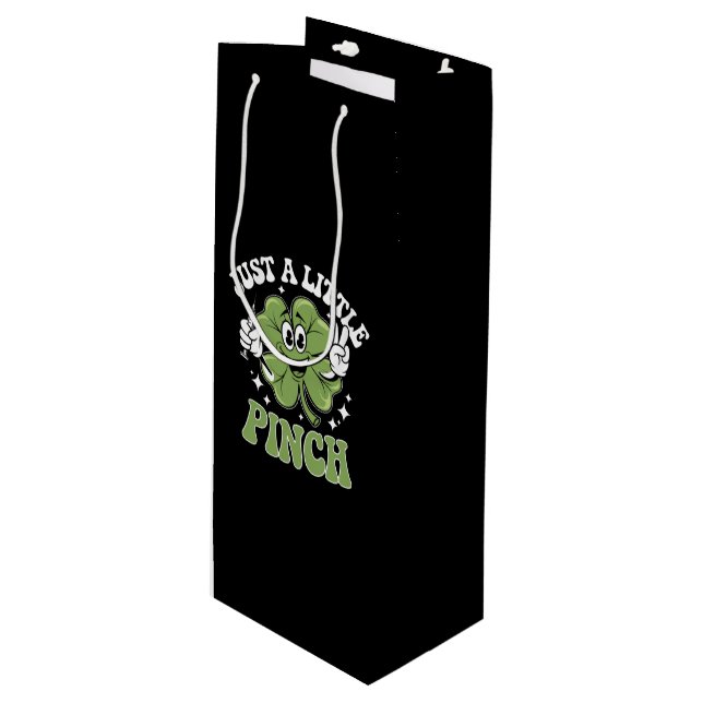 Sac Cadeau Pour Bouteille Juste une petite pincée St Patrick's Day (Devant Angle)
