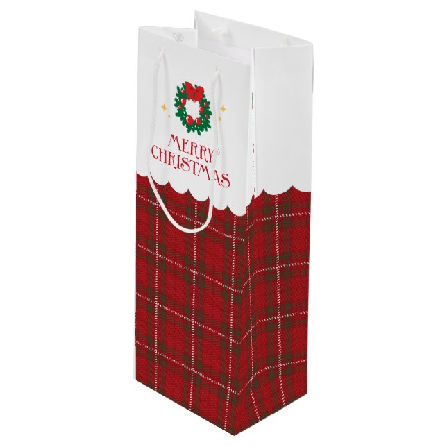 Sac Cadeau Pour Bouteille Kawaii Clara - Noël (Devant Angle)