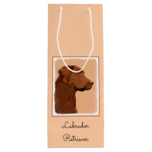 Sac Cadeau Pour Bouteille Labrador Retriever (Chocolat) Peinture - Chien Art