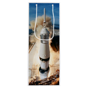 Sac Cadeau Pour Bouteille Lancement de la fusée Apollo Saturn V vers la Lune
