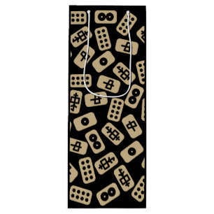 Sac Cadeau Pour Bouteille Le carrelage du Mahjong brun noir