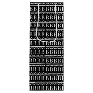 SAC CADEAU POUR BOUTEILLE LETTRE INITIALE MONOGRAPHIQUE B
