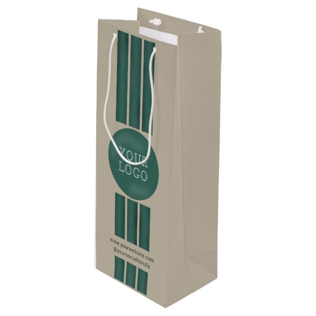Sac Cadeau Pour Bouteille Logo de l'entreprise personnalisée Promotionnels M (Devant Angle)