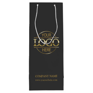 Sac Cadeau Pour Bouteille Logo d'entreprise d'entreprise moderne Grey Gold