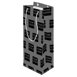Sac Cadeau Pour Bouteille Logo d'entreprise professionnelle moderne en gris